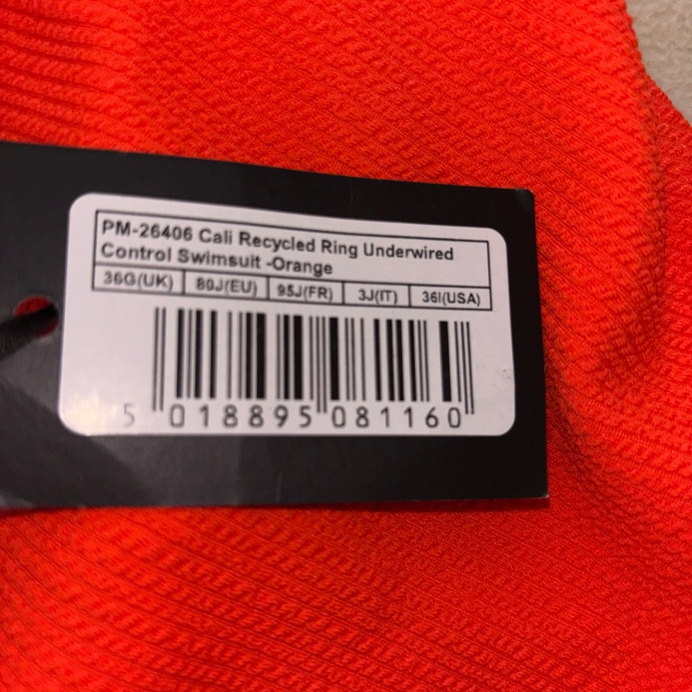 Textured Scoop One-Piece Swimsuit in Vibrant Orange - Picture 6 of 7